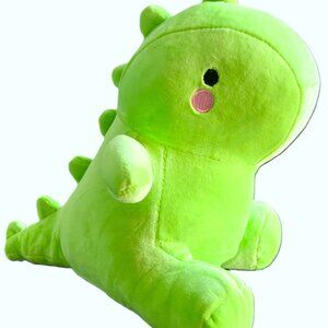 Squishy Soft Neon Green Dinosaur Embroidered Baby Kid's Plush Toy Stuffed Animal